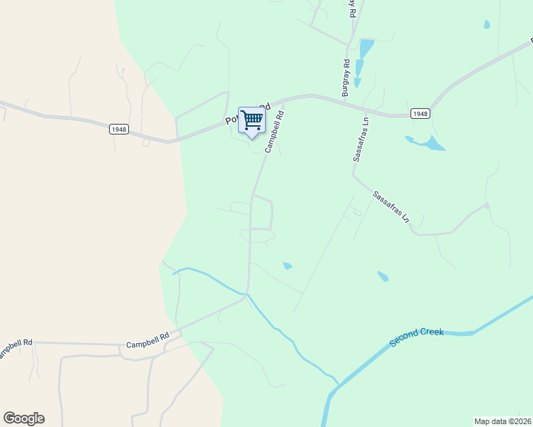 map of restaurants, bars, coffee shops, grocery stores, and more near 1375 Campbell Road in Woodleaf