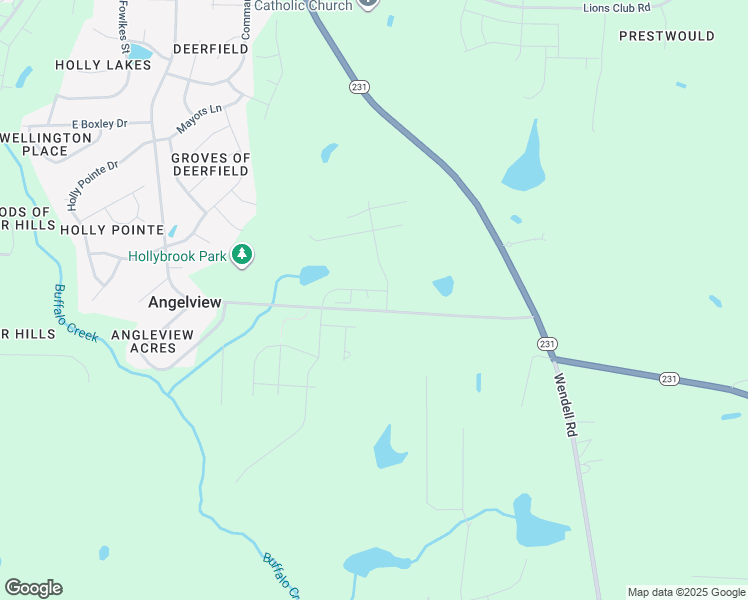 map of restaurants, bars, coffee shops, grocery stores, and more near 605 Jasmine Street in Wendell