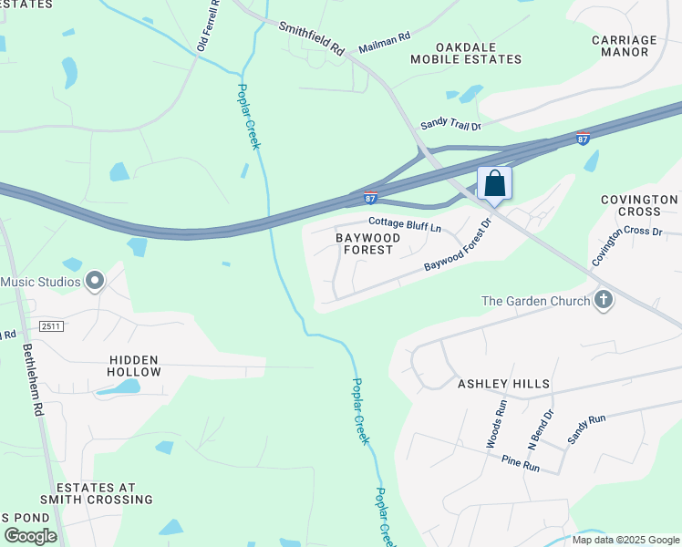 map of restaurants, bars, coffee shops, grocery stores, and more near 533 Somersworth Drive in Knightdale