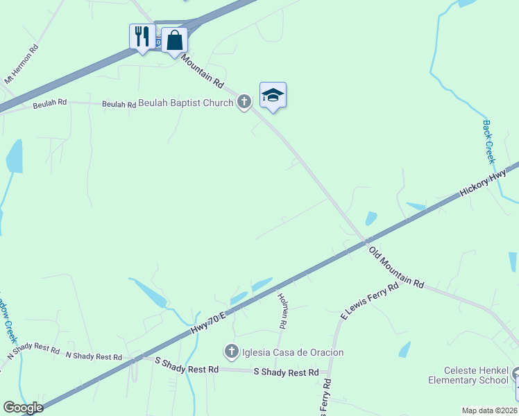 map of restaurants, bars, coffee shops, grocery stores, and more near 1783 Old Mountain Road in Statesville