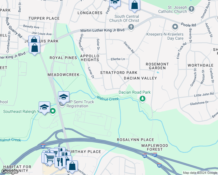 map of restaurants, bars, coffee shops, grocery stores, and more near 833 Brigham Road in Raleigh