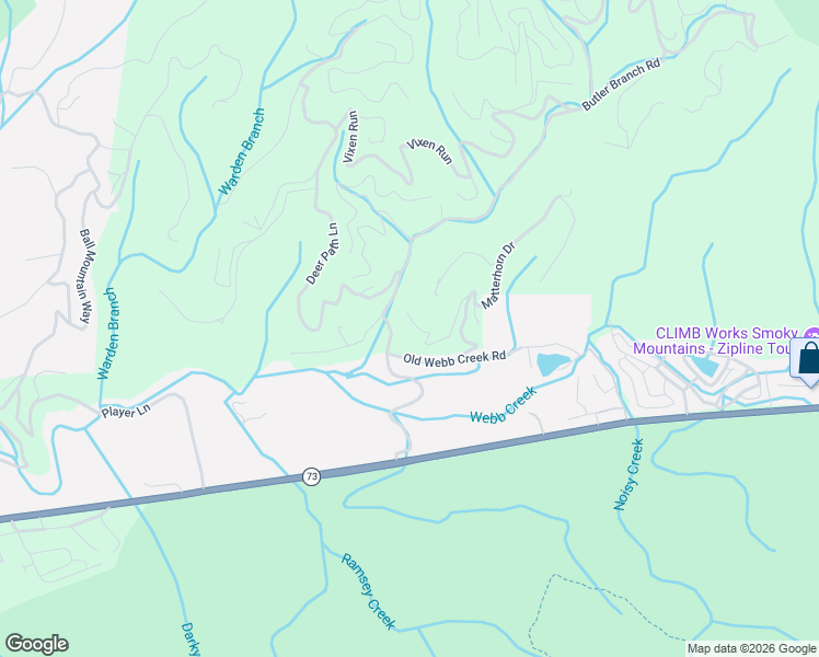 map of restaurants, bars, coffee shops, grocery stores, and more near 226 Butler Branch Road in Gatlinburg