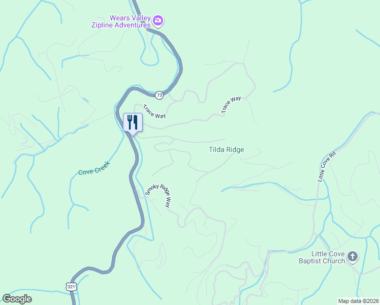 map of restaurants, bars, coffee shops, grocery stores, and more near 2209 Castle Rise Way in Sevierville