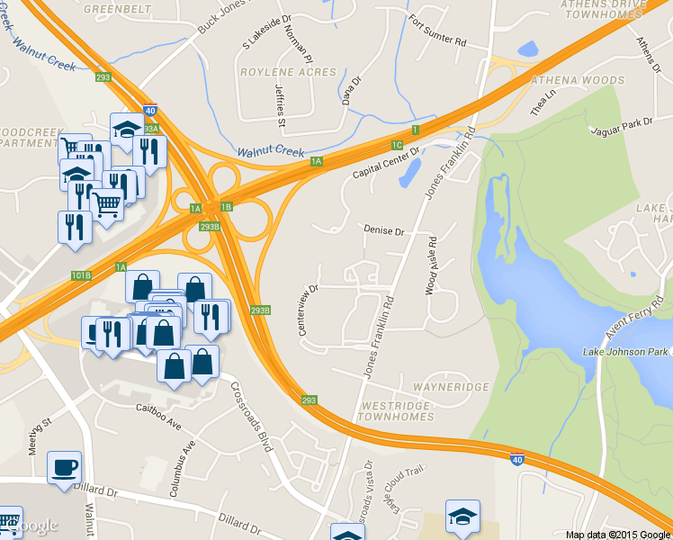 map of restaurants, bars, coffee shops, grocery stores, and more near 1221 Winding Arbor Trail in Raleigh