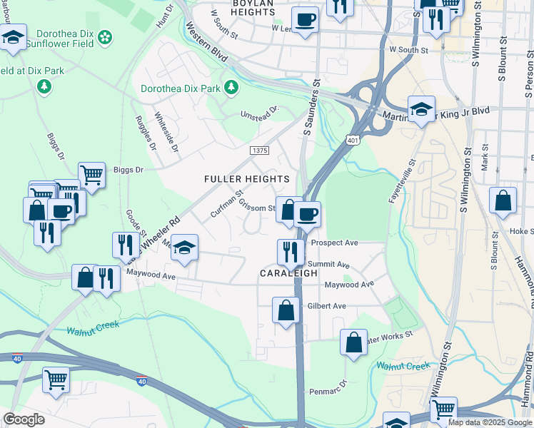 map of restaurants, bars, coffee shops, grocery stores, and more near 408 Bolin Court in Raleigh