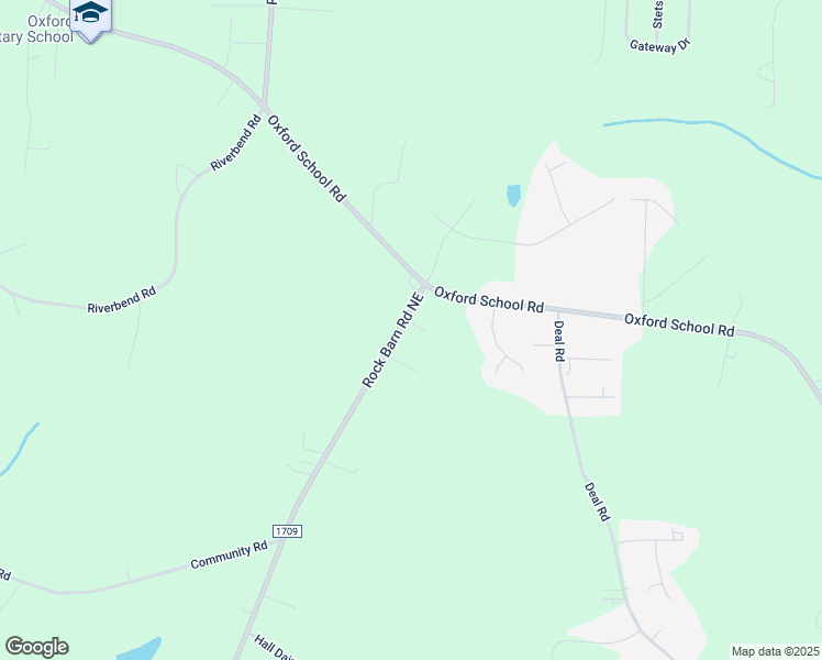 map of restaurants, bars, coffee shops, grocery stores, and more near 5134 Rock Barn Road Northeast in Claremont