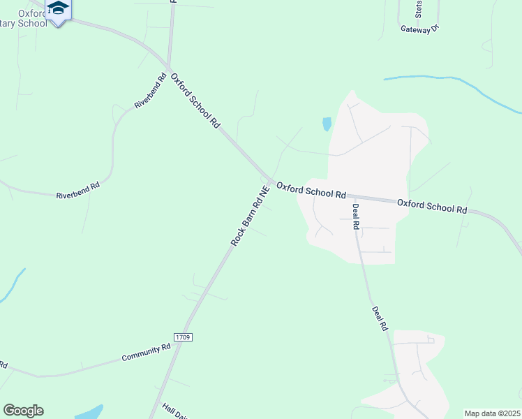 map of restaurants, bars, coffee shops, grocery stores, and more near 5134 Rock Barn Road Northeast in Claremont