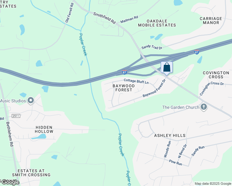 map of restaurants, bars, coffee shops, grocery stores, and more near 521 Somersworth Drive in Knightdale