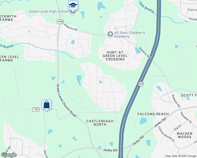 map of restaurants, bars, coffee shops, grocery stores, and more near 415 Parlier Drive in Apex