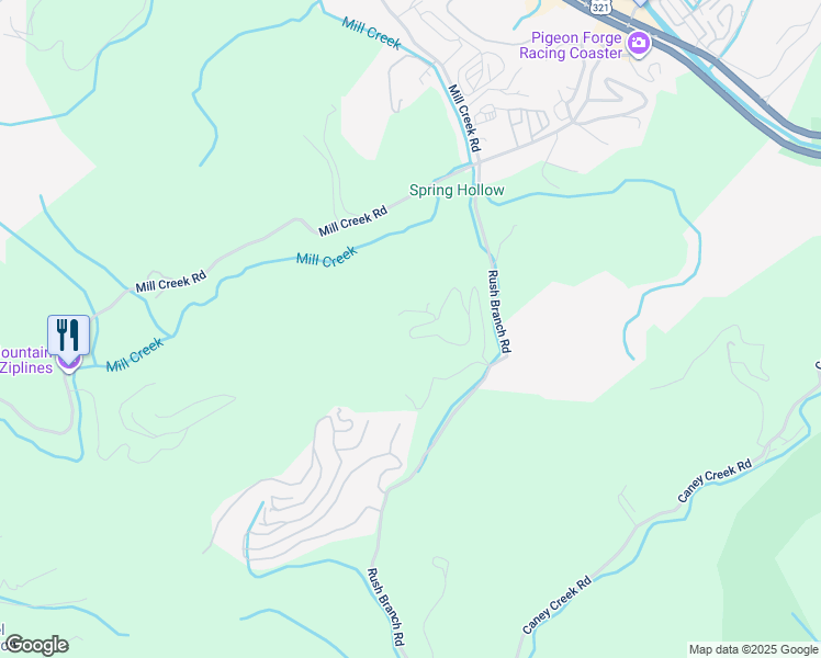 map of restaurants, bars, coffee shops, grocery stores, and more near 455 Sugar Mountain Way in Pigeon Forge