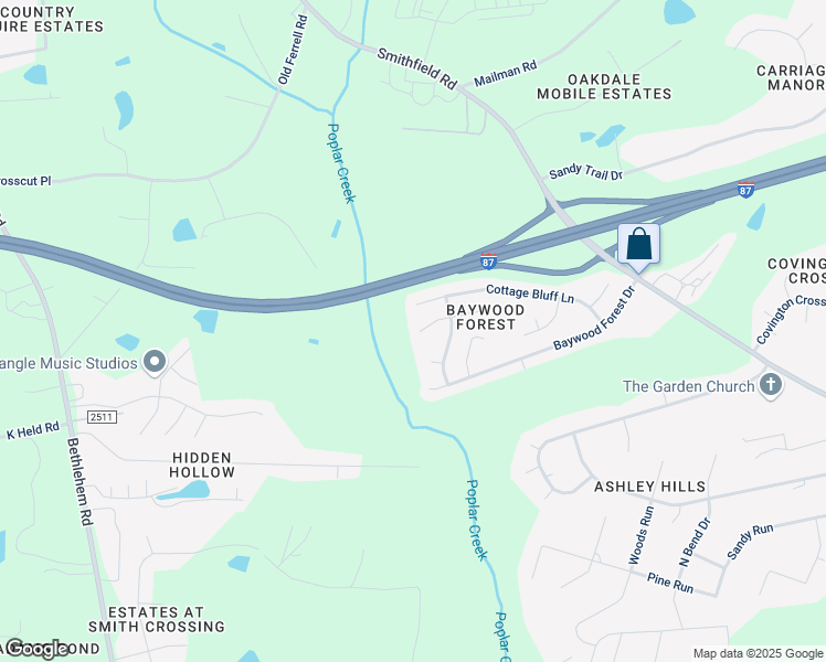 map of restaurants, bars, coffee shops, grocery stores, and more near 5001 Dantonville Court in Knightdale