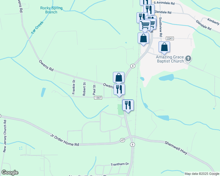 map of restaurants, bars, coffee shops, grocery stores, and more near 189 Owens Road in Lexington