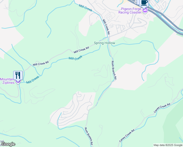 map of restaurants, bars, coffee shops, grocery stores, and more near 455 Sugar Mountain Way in Pigeon Forge
