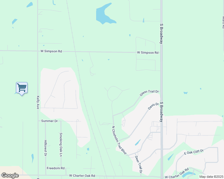map of restaurants, bars, coffee shops, grocery stores, and more near 10704 Chisholm Circle in Edmond