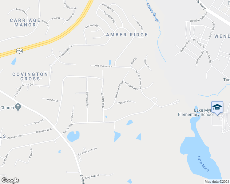 map of restaurants, bars, coffee shops, grocery stores, and more near 1012 Windward Passage in Knightdale