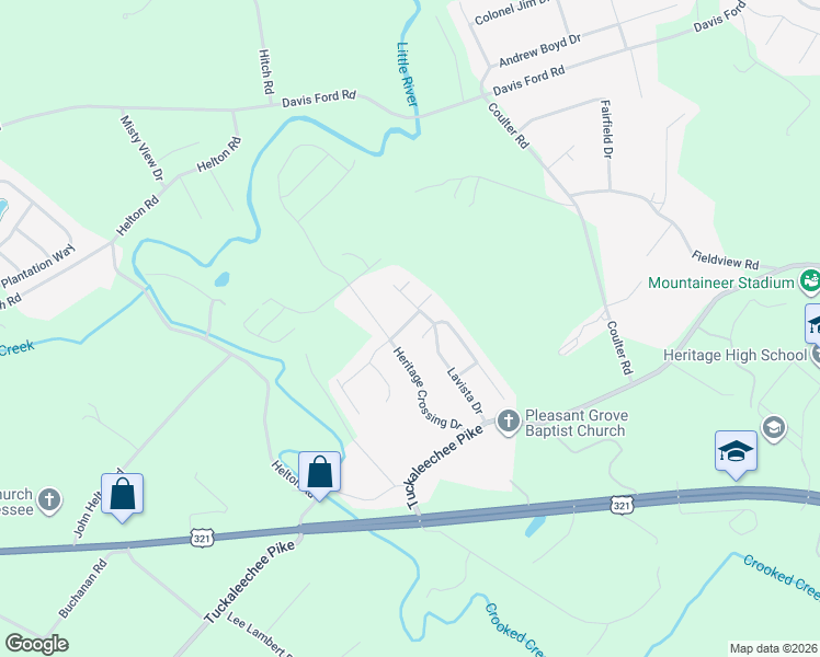 map of restaurants, bars, coffee shops, grocery stores, and more near 3694 Spence Cir in Maryville