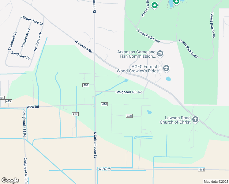 map of restaurants, bars, coffee shops, grocery stores, and more near Craighead 436 Road in Jonesboro