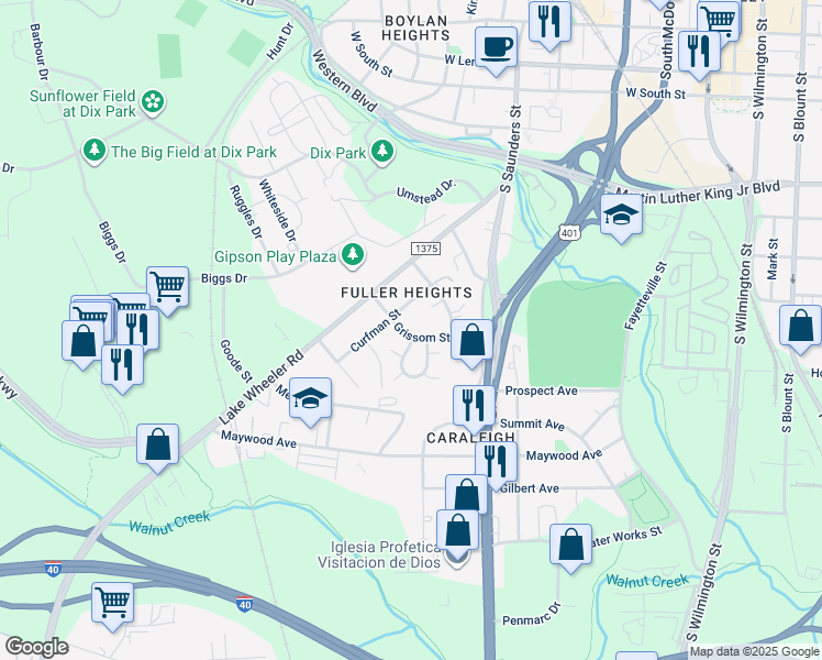 map of restaurants, bars, coffee shops, grocery stores, and more near 436 Grissom Street in Raleigh
