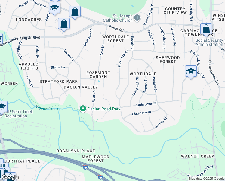map of restaurants, bars, coffee shops, grocery stores, and more near 928 Friar Tuck Road in Raleigh