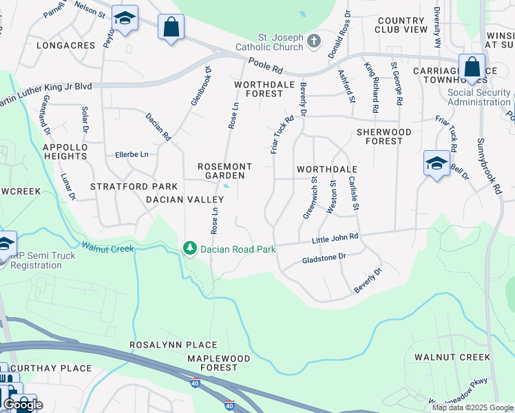map of restaurants, bars, coffee shops, grocery stores, and more near 928 Friar Tuck Road in Raleigh
