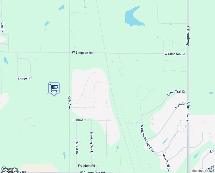 map of restaurants, bars, coffee shops, grocery stores, and more near 10695 Black Hawk Road in Edmond