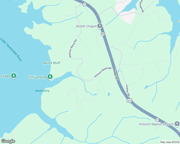 map of restaurants, bars, coffee shops, grocery stores, and more near 8301 Jackson Bend Road in Lenoir City
