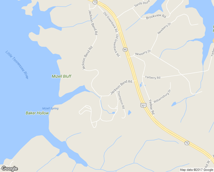 map of restaurants, bars, coffee shops, grocery stores, and more near 8301 Jackson Bend Road in Lenoir City