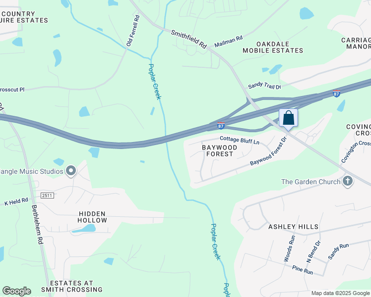 map of restaurants, bars, coffee shops, grocery stores, and more near 5016 Dantonville Court in Knightdale