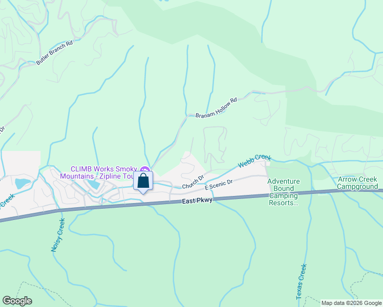 map of restaurants, bars, coffee shops, grocery stores, and more near 465 Ridgeline Way in Gatlinburg