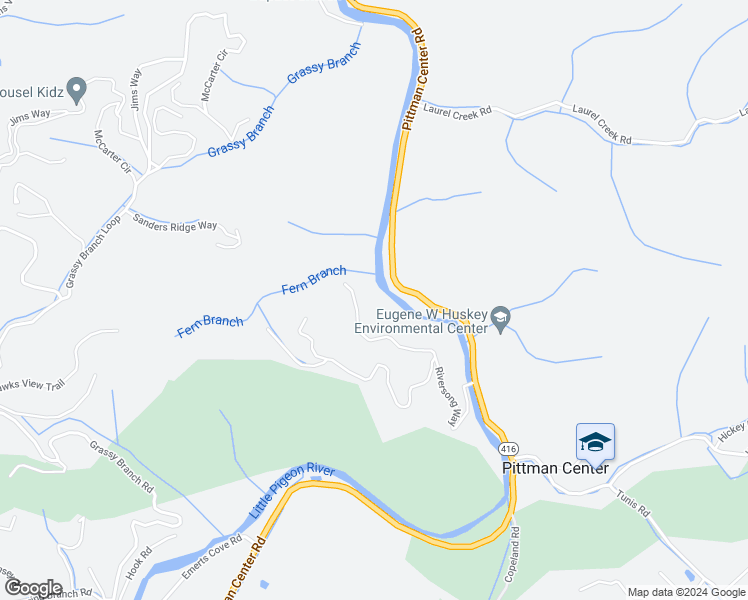 map of restaurants, bars, coffee shops, grocery stores, and more near 5054 Riversong Way in Sevierville