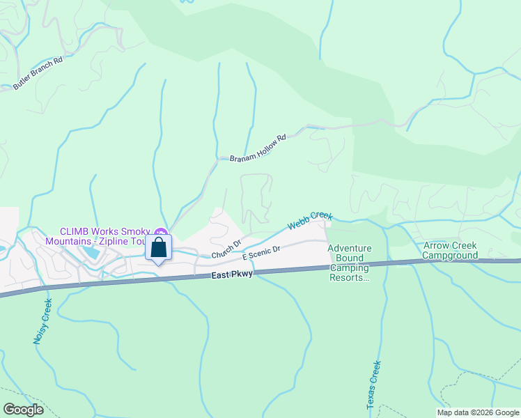 map of restaurants, bars, coffee shops, grocery stores, and more near 251 Highlands Way in Gatlinburg