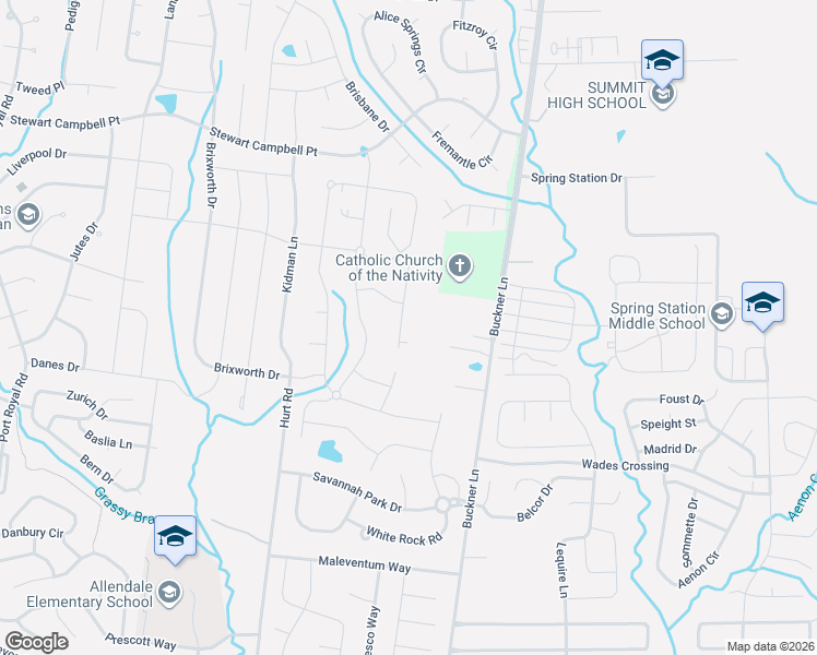 map of restaurants, bars, coffee shops, grocery stores, and more near 2797 Buckner Lane in Thompson's Station