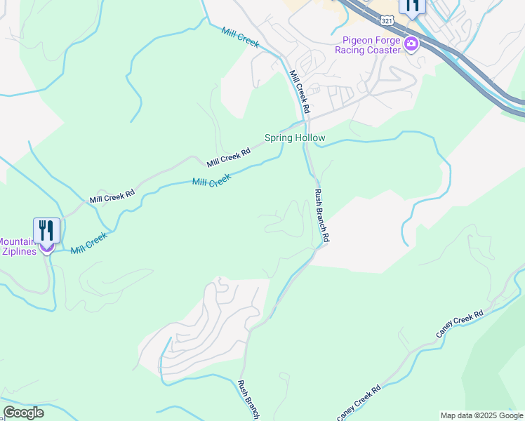 map of restaurants, bars, coffee shops, grocery stores, and more near 455 Sugar Mountain Way in Pigeon Forge