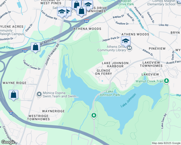 map of restaurants, bars, coffee shops, grocery stores, and more near 1208 Castlemoor Court in Raleigh