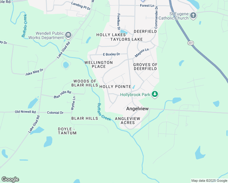 map of restaurants, bars, coffee shops, grocery stores, and more near 2042 Compacta Drive in Wendell