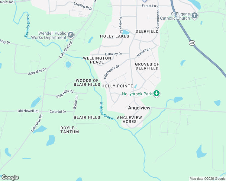 map of restaurants, bars, coffee shops, grocery stores, and more near 561 Yellow Berry Run in Wendell