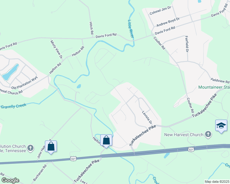 map of restaurants, bars, coffee shops, grocery stores, and more near 232 Heritage Crossing Drive in Maryville