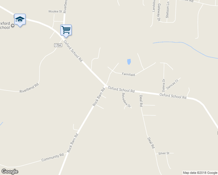 map of restaurants, bars, coffee shops, grocery stores, and more near 5808 Oxford School Road in Claremont