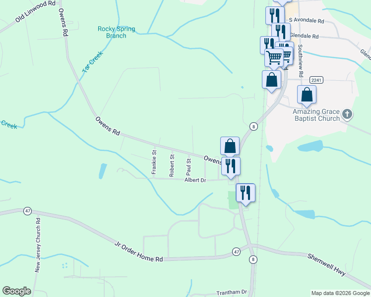 map of restaurants, bars, coffee shops, grocery stores, and more near 149 Taylors Park Road in Lexington