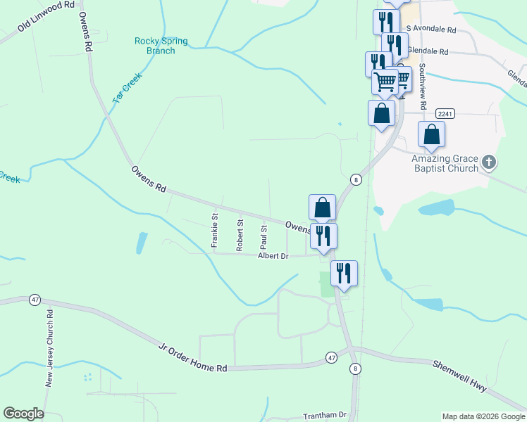 map of restaurants, bars, coffee shops, grocery stores, and more near 149 Taylors Park Road in Lexington
