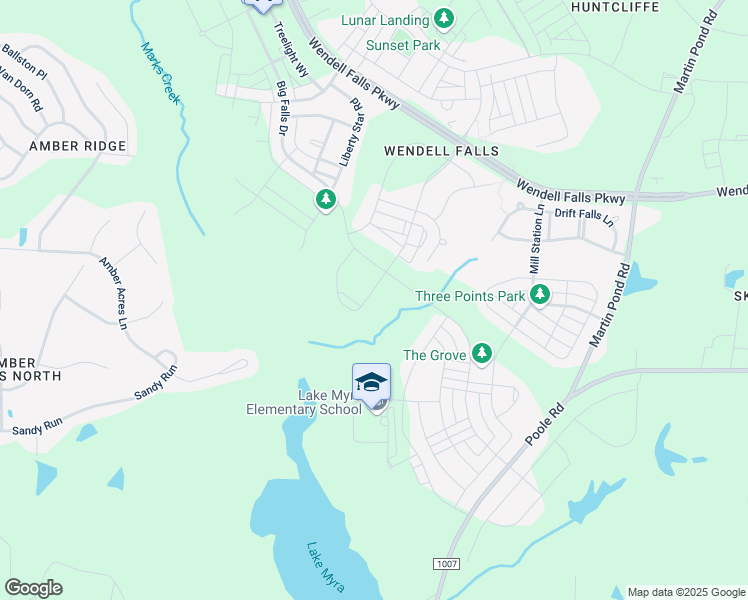 map of restaurants, bars, coffee shops, grocery stores, and more near 521 Daniel Ridge Rd. in Wendell