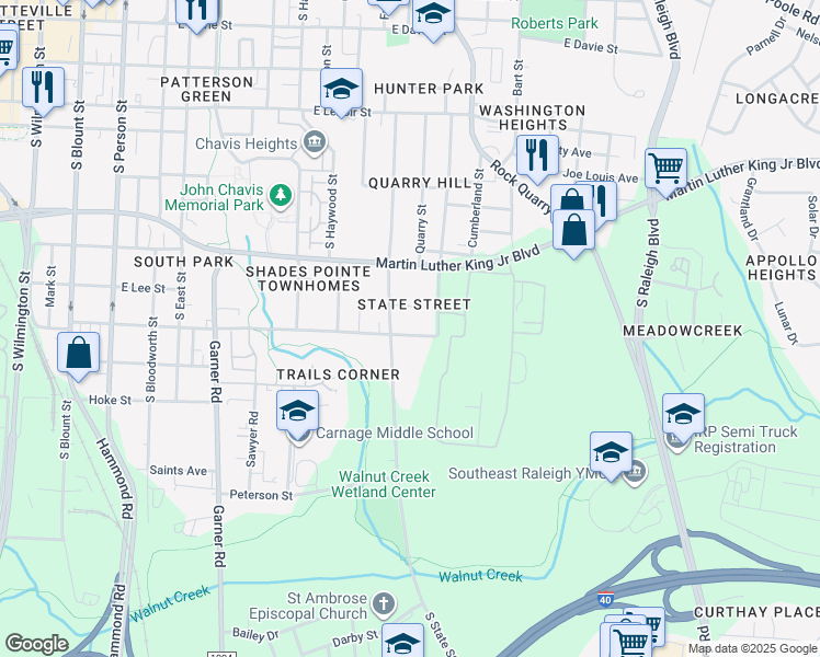 map of restaurants, bars, coffee shops, grocery stores, and more near 916 Dorothy Sanders Way in Raleigh