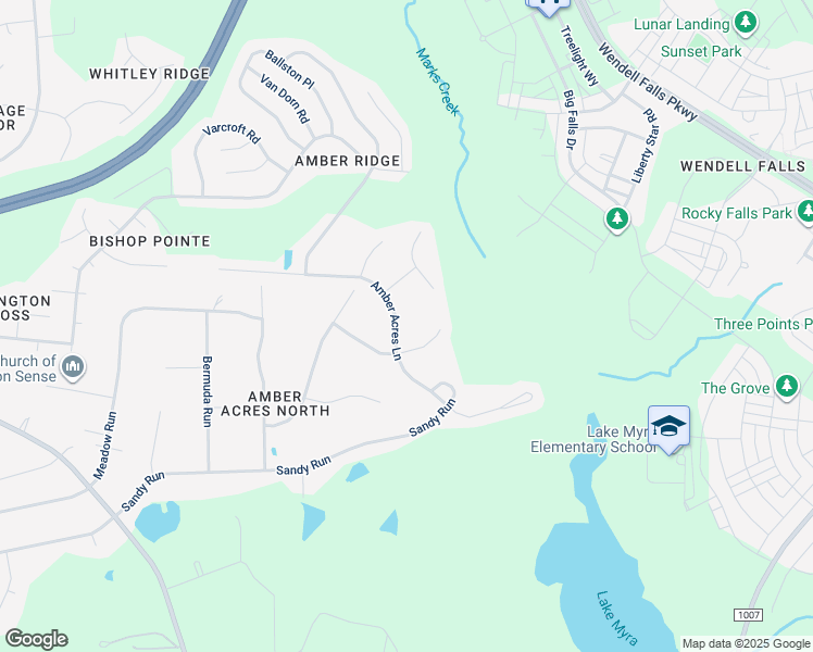 map of restaurants, bars, coffee shops, grocery stores, and more near 1217 Amber Acres Lane in Knightdale