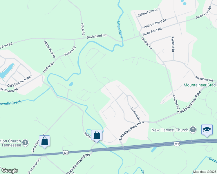 map of restaurants, bars, coffee shops, grocery stores, and more near 232 Heritage Crossing Drive in Maryville