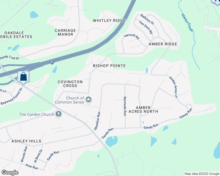 map of restaurants, bars, coffee shops, grocery stores, and more near 5724 Meadow Run in Knightdale