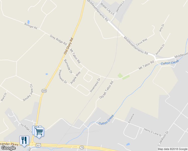 map of restaurants, bars, coffee shops, grocery stores, and more near 1470 Cottage Glen Lane in Maryville