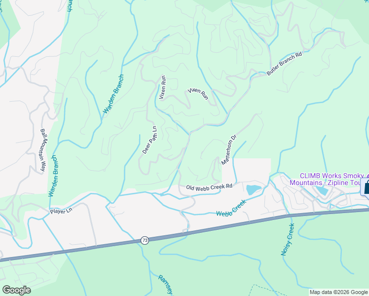 map of restaurants, bars, coffee shops, grocery stores, and more near 203 Deer Path Lane in Gatlinburg