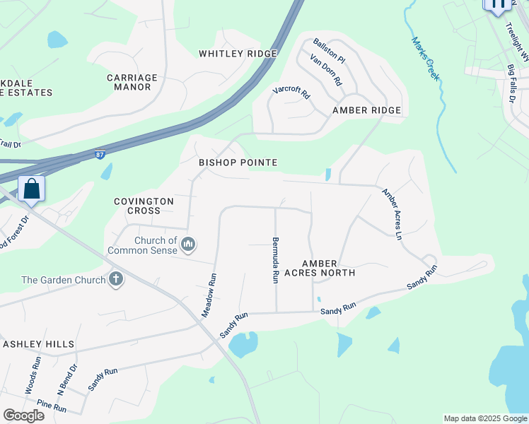 map of restaurants, bars, coffee shops, grocery stores, and more near 1000 Bermuda Run in Knightdale