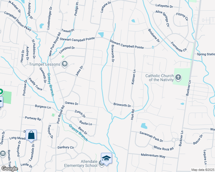 map of restaurants, bars, coffee shops, grocery stores, and more near 1116 Brixworth Drive in Thompson's Station