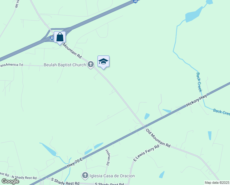 map of restaurants, bars, coffee shops, grocery stores, and more near 1783 Old Mountain Road in Statesville
